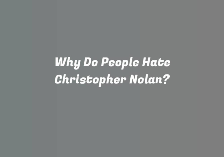 Why Do People Hate Christopher Nolan?